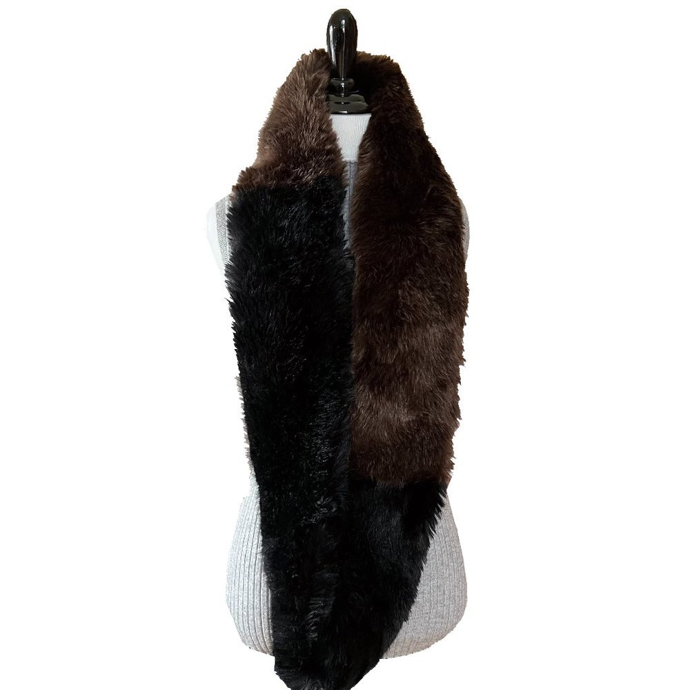 Ombre Tow Tone Faux Fur Infinity Scarf shawl